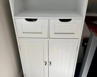 30 White2Drawer2DoorStorageCabinetwOpenShelf