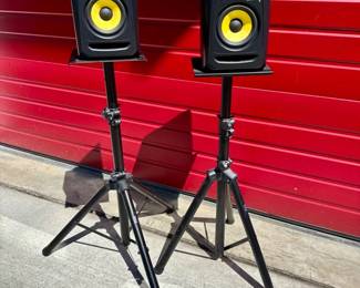 45 PairofKRKROKIT5SpeakersPyleTripodStands