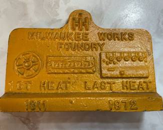 International Harvester Milwaukee Works Foundry Lead Yellow Thing