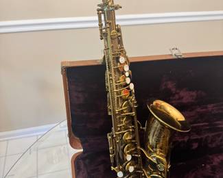 The ONLY item Available for Presale: 
Pristine -  1964 Selmer Mark VI Alto Saxophone
$5500.00 OBO
Serial number: M112601
Finish: Original lacquer. 
Condition: Excellent vintage condition consistent with age.
Pads: Original mother of pearl.
Includes: Original case and accessories.
Crafted in Paris during Selmer’s “Golden Era”.
Legendary tone, quality, favored by the pros for jazz, classical and studio work.
Interested parties, please call Colette @ 724-561-3962 to discuss details and obtain this fine estate piece .