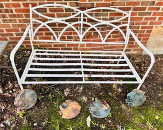 Iron Bench, Cushions also available. Metal Bunny Pavers