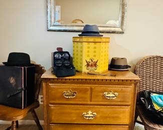 Three Drawer Sumter Chest, Fine Men's Hats (Knox, Resistol, etc.)