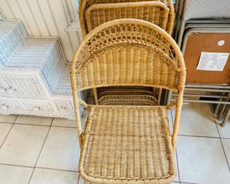 Wicker Card Table Chairs (4)