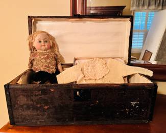 Vintage Doll and Chest, Children's Clothing