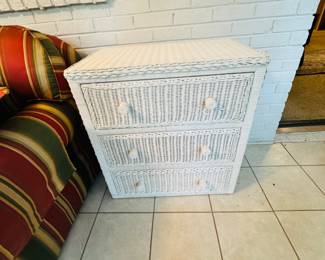 Wicker Three Drawer Chest