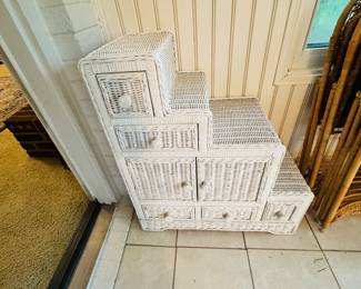 Wicker Step Cabinet