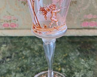 Venetian stemware with putti in various tasks. One size. 12