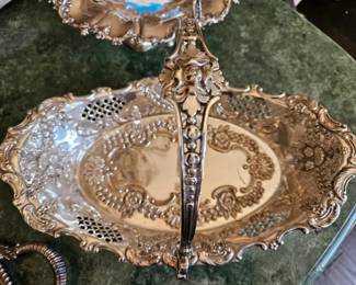 Beautiful ornate silver basket.