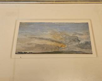 "Clouds" watercolor by William Wyatt Warren, 4" x 7.5" oil on paper.