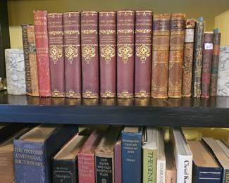 Antique books and marble bookends