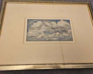 "Sketches of Clouds" by William Wyatt Warren, oil on paper, 4" x 7.5"