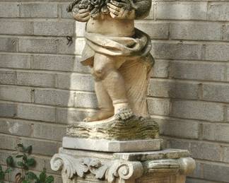 One of the Four Seasons garden statues on plinths. sold as a set of four unless they remain on the last day.