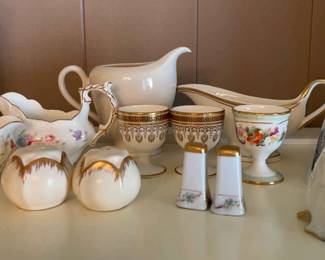 White And Gold Colored China Acessories