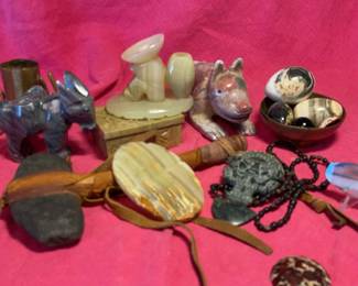 Mix Of Stone And Brass Trinkets