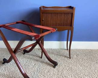 French Provincial Bedside Table And Luggage Rack
