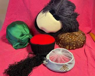 Collection Of Vintage Womens Hats In A Hatbox