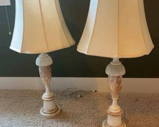 Pair Of Marble Lamps