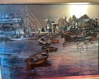 Lionel Barrymore Color Etched Foil Print San Pedro