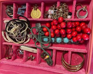 Mixed Box Jewelry Pierced Earrings Wood Beads And More