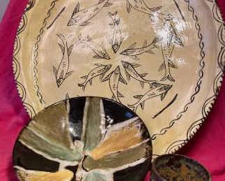 Large Handmade Platter Small Cup Medium Bowl
