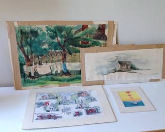 Watercolor Originals and Art Print Lot