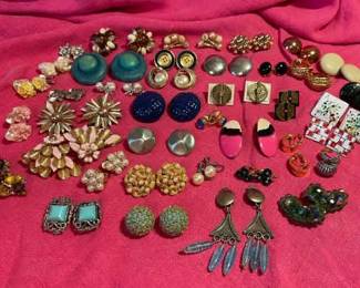 A Giant Collection Of Clip On Earrings