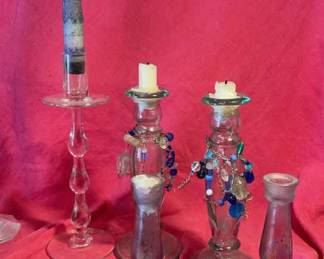 Glass Candlestick Holders