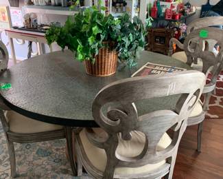 Farmhouse pedestal table. Chairs sold separately!