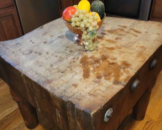 Antique butchers chopping block