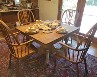 Antique kitchen table & chairs