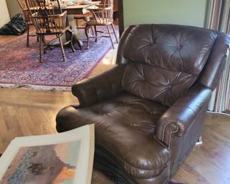 Leather chair & ottoman
