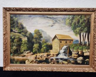 Framed Landscape Painting by Albrook