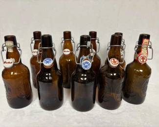 Grolsch, Brauer Bier Blue Crown Lion Beer Bottles with Flip Swing Lids