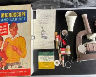 Vintage Gilbert Microscope and Lab Set