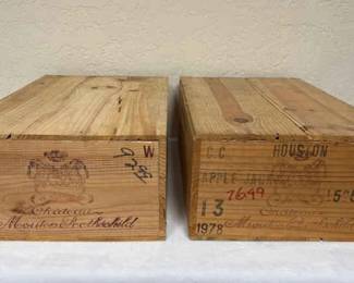 Vintage Chateau Mouton Rosthschild Wine Crates