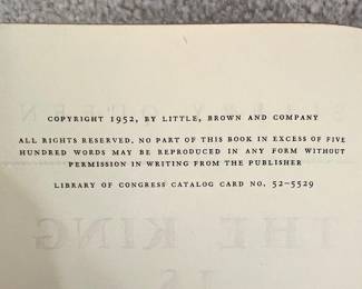 Ellery Queen - The Kins is Dead - Copyright 1952