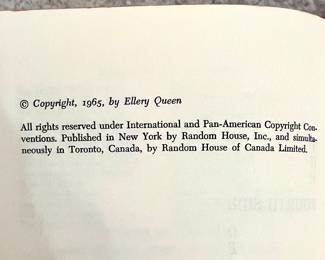 Ellery Queen - The Fourth Side of the Triangle -  copyright 1965