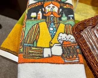 Vtg. "Bar" dish towel 