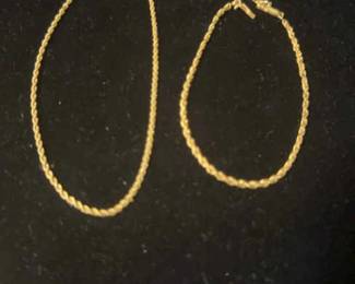 14k Gold Anklet And Bracelet