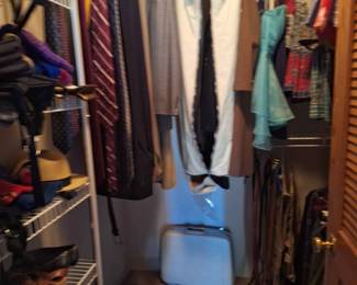 CLOSET: Men's & women's clothing, shoes, belts, jackets.