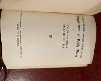 Chicago public works hard bound annual repot books 1902-1952