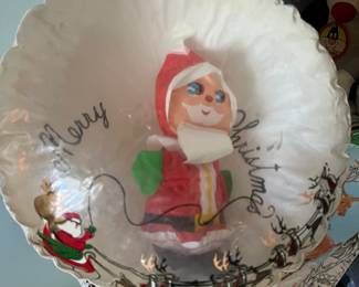 Rare Blow up Ornament with Santa inside