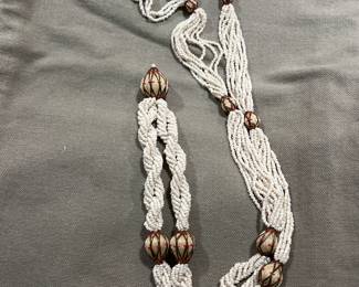 White beaded necklace with beads
