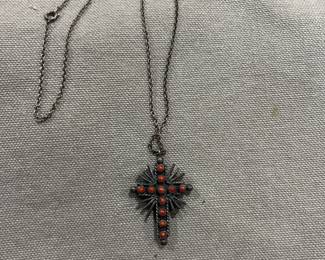 Reversible coral and turquoise necklace