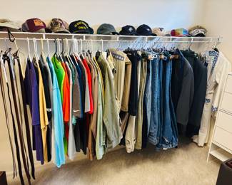 Serious hat collection throughout the house.