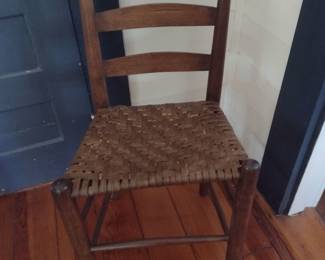 Antique wood straight chair