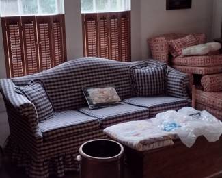 Sofa Blue Plaid $200