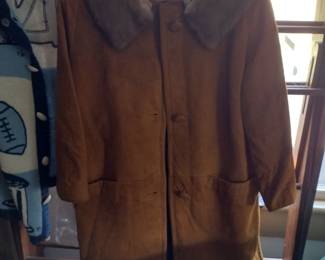 1960's Suede Leather Jacket with Fur Trim