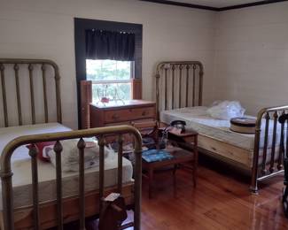 Rare Find 1800's Antique 3/4 Size Brass beds (Set of two) $1500 Includes like new custom mattress and box.