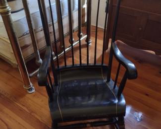 Black wooden rocking chair